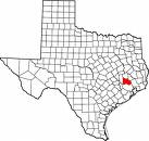 map showing location of Montgomery County, Texas